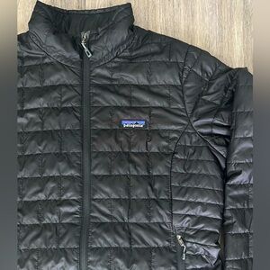 Patagonia Nano Puff Jacket Womens Large Puffer Coat Black SP22 Excellent Conditi